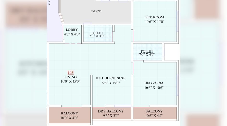 Siddhi-Aspire-2 BHK-Floor-Plan-Type-2